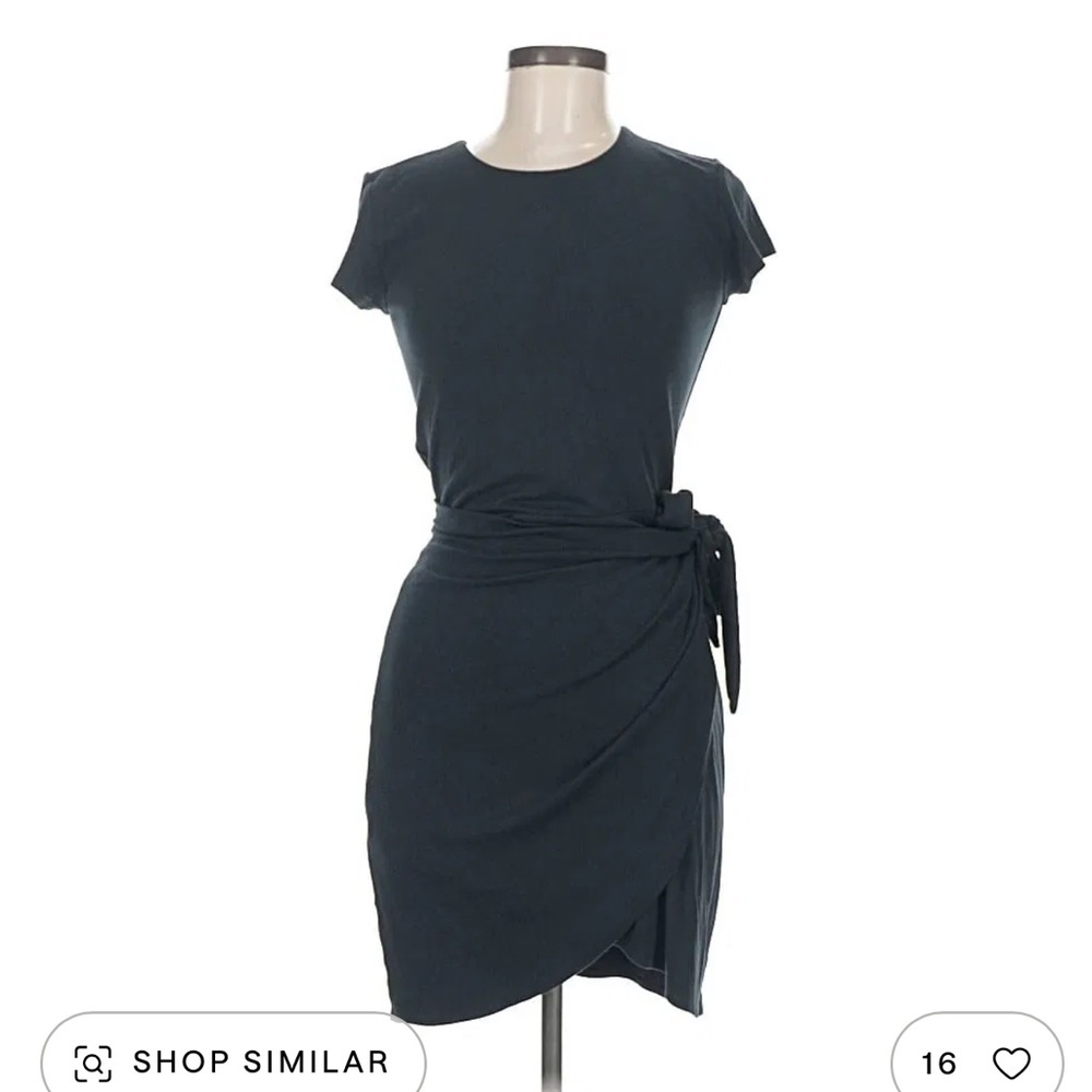 Aritzia Wilfred Black Wrap Mini Dress - Picture 2 of 3